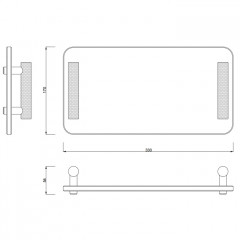 Decor Walther Club Tab Поднос с ручками, стеклянный, цвет: хром / прозрачное стекло