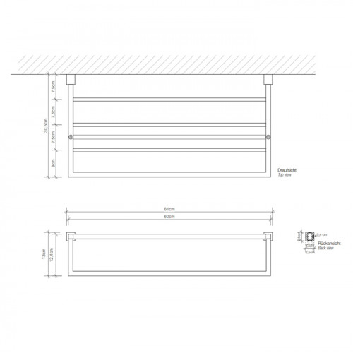 Decor Walther Corner KHT Полотенцедержатель 60x30.5см, цвет: черный матовый