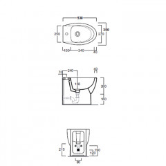 SIMAS Simas Lft Spazio Биде приставное 35х53 см, с 1 отв, цвет белый