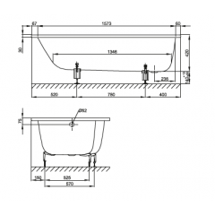 Bette Space M Ванна ассимметричная встраиваемая с шумоизоляцией 170х90/75х42 см, исполнение правое, цвет белый