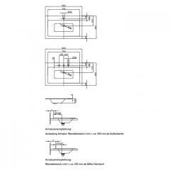 BETTE Loft Раковина встраиваемая сверху 800х495х100 мм, без перелива, с 1 отв под см. цвет белый (СПЕЦЦЕНА со склада)