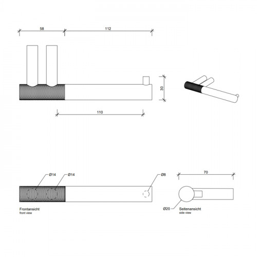 Decor Walther Club TPH1 Держатель туалетной бумаги, цвет: черный матовый / хром