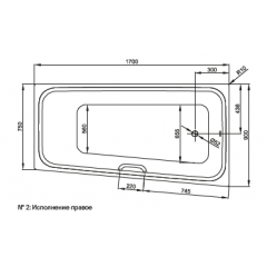 Bette Space M Ванна ассимметричная встраиваемая с шумоизоляцией 170х90/75х42 см, исполнение правое, цвет белый