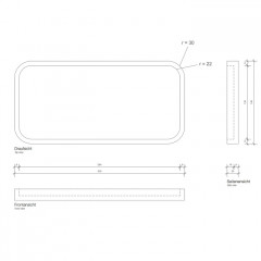 DECOR WALTHER STONE TAB Лоток 300x145х20 мм., цвет белый матовый