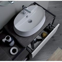 Simas Frame Металл. структура 181x57xh72 см с ящиком с мех. откр.push pull и с открытым элементом. Сифон и монт.набор включены. серый ясень