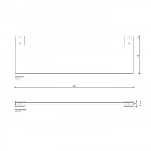 Decor Walther Corner GLA40 Полочка стеклянная 40x12см, цвет: черный матовый