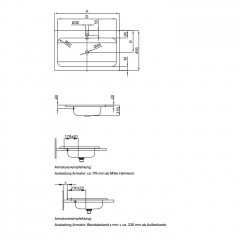 BETTE One Раковина встраиваемая на столешницу 600×495×130 мм, без отв под смес.с перел. с крепл. в компл.цвет белый (СПЕЦЦЕНА со склада)