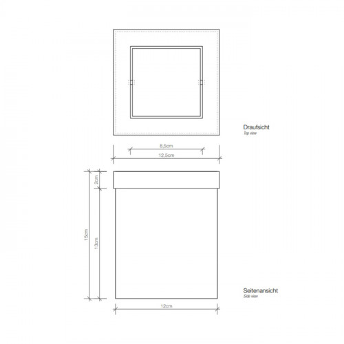 Decor Walther DW 1130 Корзина для бумаги 12x12x15см, с крышкой, цвет: сталь полированная