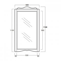 SIMAS Arcade Зеркало 63х116см, цвет белый