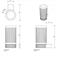 Decor Walther Club WMG Стакан подвесной, прозрачное стекло, цвет: черный матовый / хром