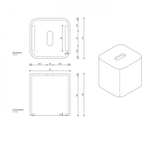 DECOR WALTHER STONE KBQ Коробка для салфеток 135x135x135 мм., настольная, цвет белый матовый