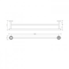 Decor Walther Basic HTD65 Полотенцедержатель двойной 65см, цвет:хром