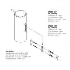 Decor Walther Stone WSP Дозатор для мыла, подвесной, цвет: белый / хром
