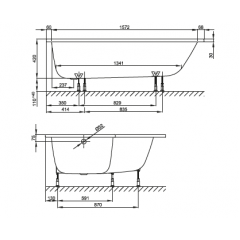 Bette Space L Ванна встраиваемая с шумоизоляцией 170х130х42 см, исполнение правое , цвет белый (без ножек B50-0015)