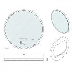 Decor Walther Stone Зеркало круглое 70см, LED, искусственный камень, цвет: белый