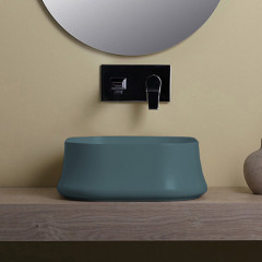 SIMAS SHARP Раковина 420х420 мм., для установки на столешницу, без отверстий для смесителя, без перелива, цвет Navy matt