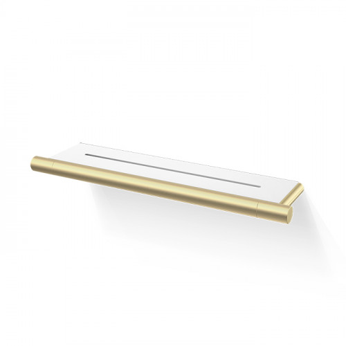 Decor Walther BAR DA Полка настенная 35*9*2h, цвет матовое золото 24 карата, полка белая