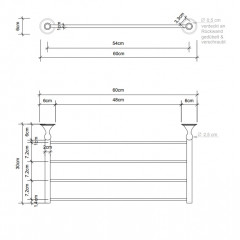 Decor Walther Classic HTA Полотенцедержатель 60x25см, подвесной, цвет: золото