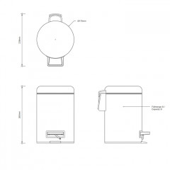 Decor Walther Ведро с педалью TE 35, цвет Черный матовый (Изделие может иметь нюансы, которые не считаются браком)
