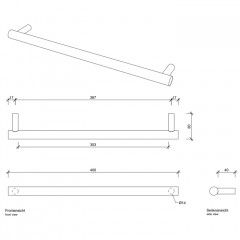 Decor Walther Bar HTE40 Полотенцедержатель 40см, цвет: черный матовый