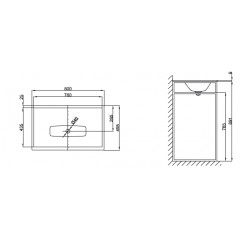 BETTELUX SHAPE Раковина на каркас 800х495хh110мм, c 1 отверстием под смеситель без перелива,цвет белый