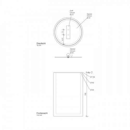 DECOR WALTHER STONE DMD L Контейнер с крышкой Ø100х165 мм., цвет белый/хром