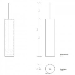 Decor Walther Mikado SBG Туалетный ершик, напольный, цвет: латунь