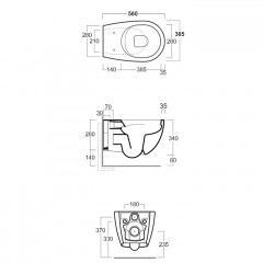 SIMAS Vignoni унитаз подвесной безободковый "Rimless" 56*36,5см, без крепежа F85, цвет: белый матовый