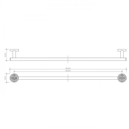 Decor Walther Basic HTE85 Полотенцедержатель 85см, цвет: черный матовый