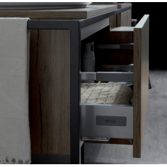 Simas Frame Металл. структура 181x57xh72 см с ящиком с мех. откр.push pull и с открытым элементом. Сифон и монт.набор включены. Темный дуб