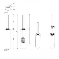 Decor Walther Club SBG Туалетный ершик, напольный, цвет: золото