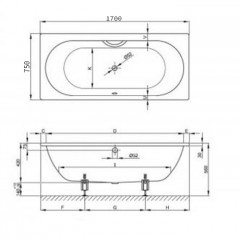 BETTE Starlet Ванна с шумоизоляцией 170х75х42, с самоочищающимся покрытием Glaze Plus, белая