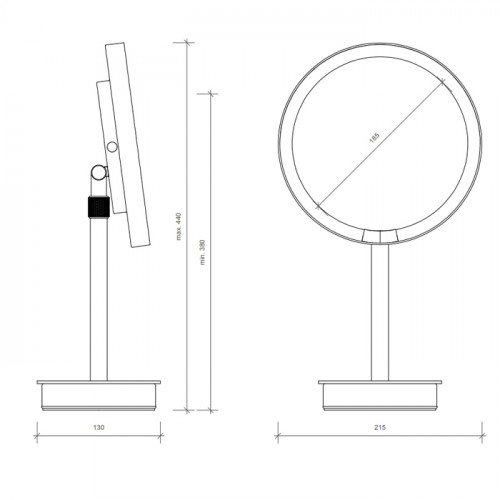 Decor Walther Round Just Look SR Косметическое зеркало 21.5x44см, настольное, увел. 5x, подсветка LED, цвет: белый матовый (Снято с пр-ва)