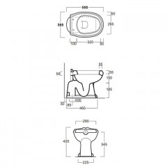 SIMAS Arcade Унитаз напольный, слив в пол, 36,5х55см, цвет белый