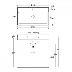 SIMAS AGILE Раковина подвесная 80х46 см, с переливом, с 1 отв под смеситель,цвет белый