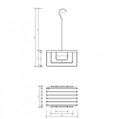 Decor Walther DW 226 Корзина универсальная 18.5x12.5x35см для душа, подвесная, цвет: Nero opaco