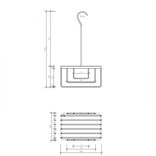 Decor Walther DW 226 Корзина универсальная 18.5x12.5x35см для душа, подвесная, цвет: Nero opaco