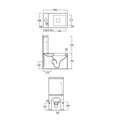 SIMAS Frozen Унитаз моноблок 37,5х61см, универсальный слив, цвет белый (без крепежа F90)