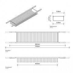 Decor Walther WA WAN1 Полка для ванны 68-78x14x6см, цвет: хром