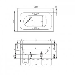 Bette LaBette Ванна стальная 120*70*39 см, с самоочищающимся покрытием BetteGlasur ® Plus, белая