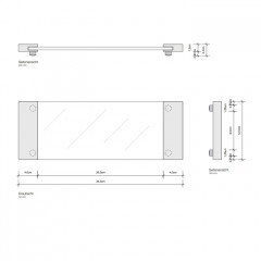 Decor Walther Classic Tab 34 Лоток универсальный 34x12см, прозрачное стекло, цвет: золото матовое