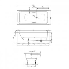 BETTE Select Ванна с шумоизоляцией 180х80х42, c покрытием BetteGlasur ® Plus цвет белый