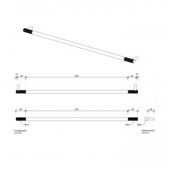 Decor Walther Club HTE80 Полотенцедержатель 80см, цвет: черный матовый / хром