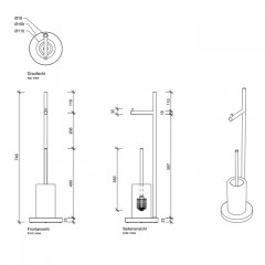 Decor Walther DW 6700 Напольная стойка с ершиком и бумагодержателем, фарфор, цвет: хром / белый