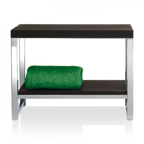 Decor Walther Wood SM Скамейка с полкой 60x30x44см, цвет: сталь полированная / темный ясень