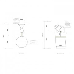 Decor Walther Classic WMG Стакан подвесной, фарфор, цвет: никель полированный