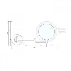 Decor Walther BS 16 Touch Косметическое зеркало 20см, подвесное, увел. 5x, сенсорный вкл., подсветка LED питание от 3 батареек AA 1.5V, цвет: хром