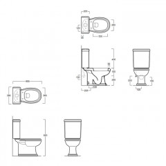 SIMAS Механизм двойного слива Frozen, Arcade, Londra, цвет кнопки хром