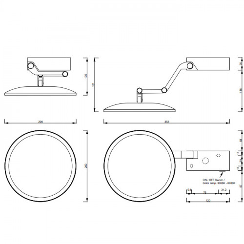 Decor Walther Club Vanity Plus Косметическое зеркало VISION , цвет: хром