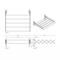 DECOR WALTHER DW 700 Сушилка для одежды 555-100х615x215 мм., подвесная, раздвижная, цвет хром